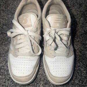 New Balance Cream and White Athletic Shoes